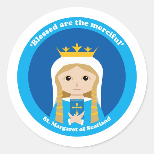 St. Margaret van Schotland Ronde Sticker (Voorkant)