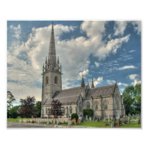 St Margaret's Church in Bodelwyddan Wales Foto Afdruk
