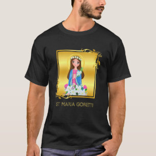 St. Maria Goretti Katholieke heilige Lily Symbo T-shirt