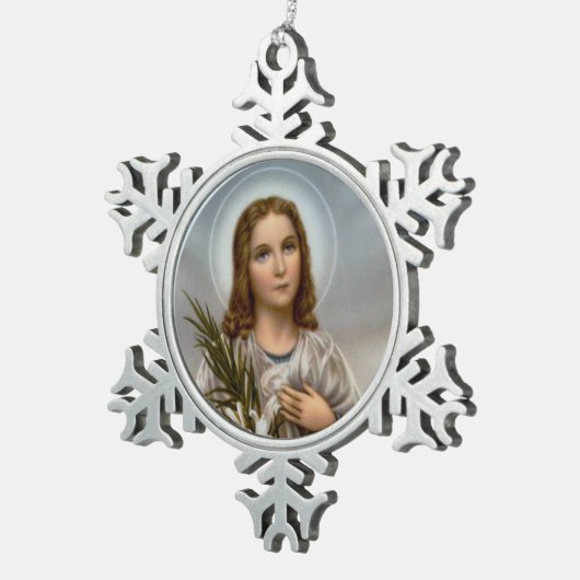 St. Maria Goretti Martyr Tin Sneeuwvlok Ornament (Rechts)