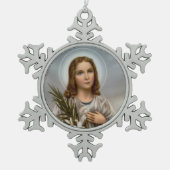 St. Maria Goretti Martyr Tin Sneeuwvlok Ornament (Voorkant)