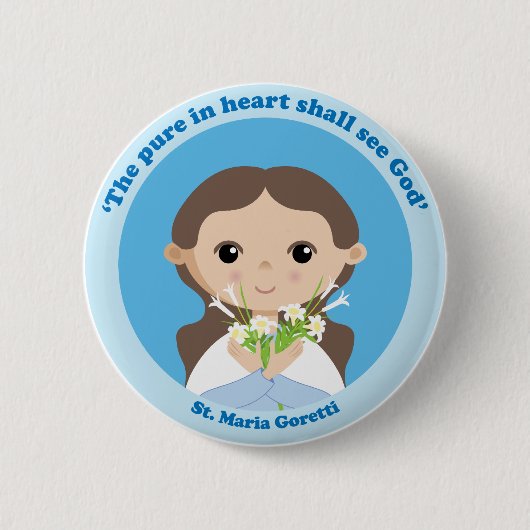 St. Maria Goretti Ronde Button 5,7 Cm (Voorkant)