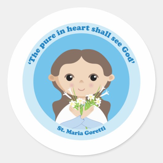 St. Maria Goretti Ronde Sticker (Voorkant)