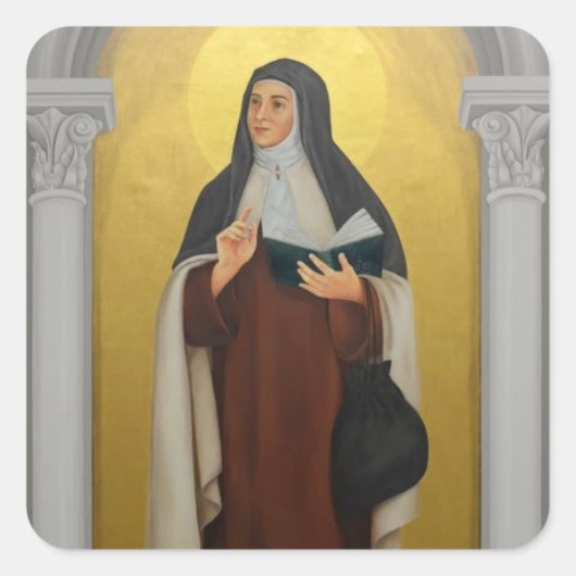 St. Maria Maravillas de Jesus Carmelite Nun Vierkante Sticker (Voorkant)
