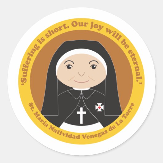 St. María Natividad Venegas de La Torre Ronde Sticker (Voorkant)