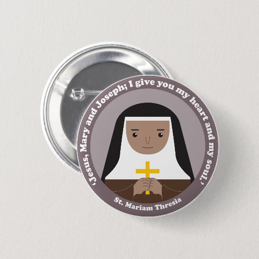 St. Mariam Thresia Ronde Button 5,7 Cm (Voorkant /achterkant)