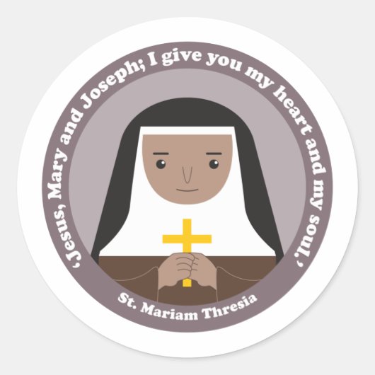 St. Mariam Thresia Ronde Sticker (Voorkant)