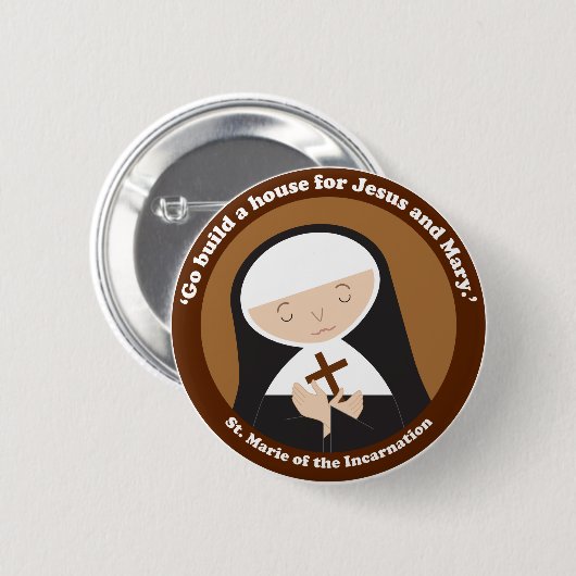 St. Marie van de Incarnatie Ronde Button 5,7 Cm (Voorkant /achterkant)