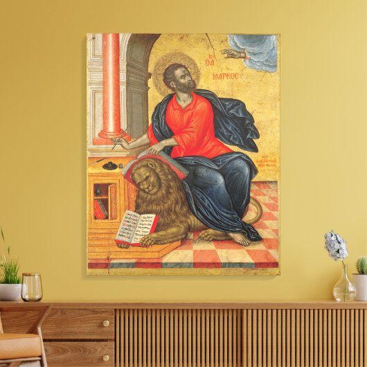 St. Mark - by Tzanes Emmanuel (1657) Canvas Afdruk (Insitu (Woonkamer))