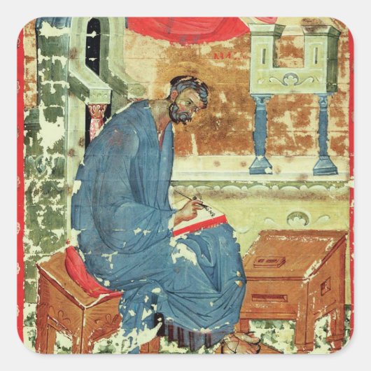 St. Mark de Evangelist door Andrei Rublev Vierkante Sticker (Voorkant)