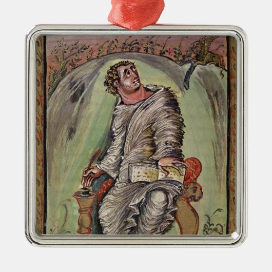 St. Mark op zijn bureau Metalen Ornament (Voorkant)