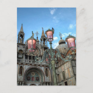 St. Marks and Lamp, Venice, Italië Briefkaart