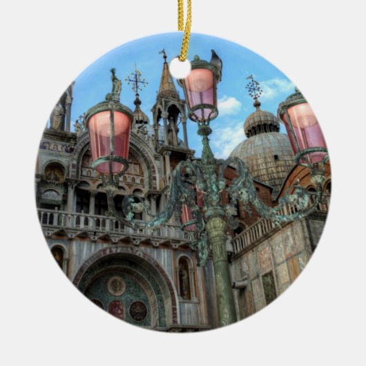 St. Marks and Lamp, Venice, Italië Keramisch Ornament (Voorkant)