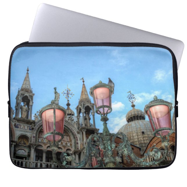 St. Marks and Lamp, Venice, Italië Laptop Sleeve (Voorkant)
