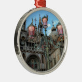 St. Marks and Lamp, Venice, Italië Metalen Ornament (Rechts)