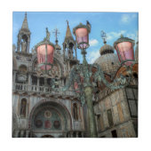St. Marks and Lamp, Venice, Italië Tegeltje (Voorkant)