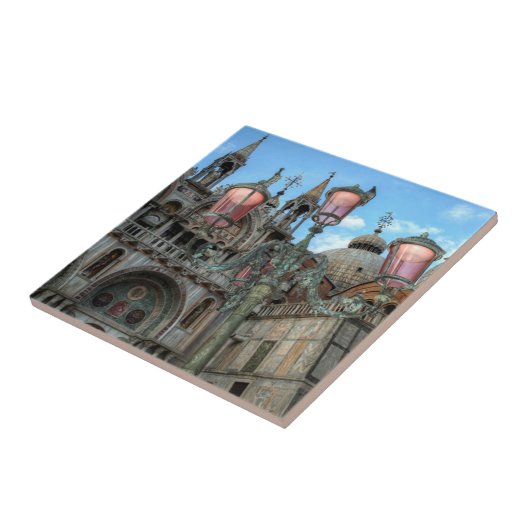 St. Marks and Lamp, Venice, Italië Tegeltje (Zijkant)