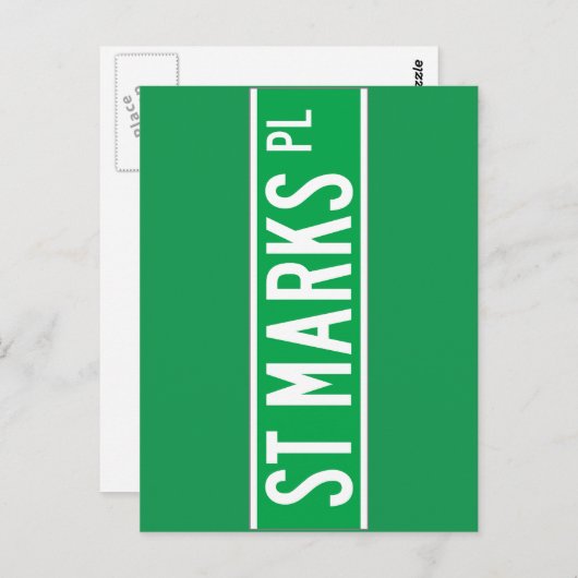 St. Mark's Place, New York Street Sign Briefkaart (Voorkant / Achterkant)