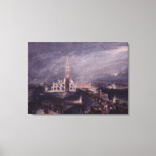 St. Mark's Place, Venice (Moonlight) gegraveerd do Canvas Afdruk (Voorkant)