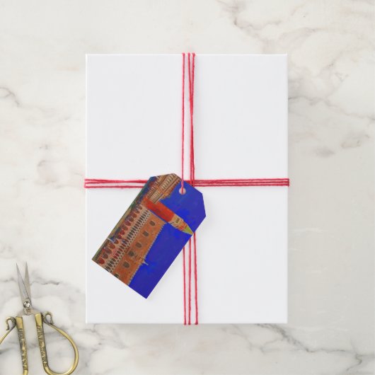 St. Mark's Square Piazzetta schilderij Cadeaulabel (Met Touw)