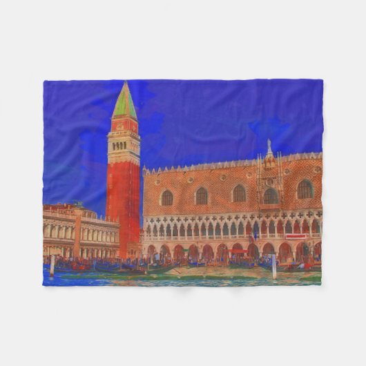 St. Mark's Square Piazzetta schilderij Fleece Deken (Voorkant (Horizontaal))