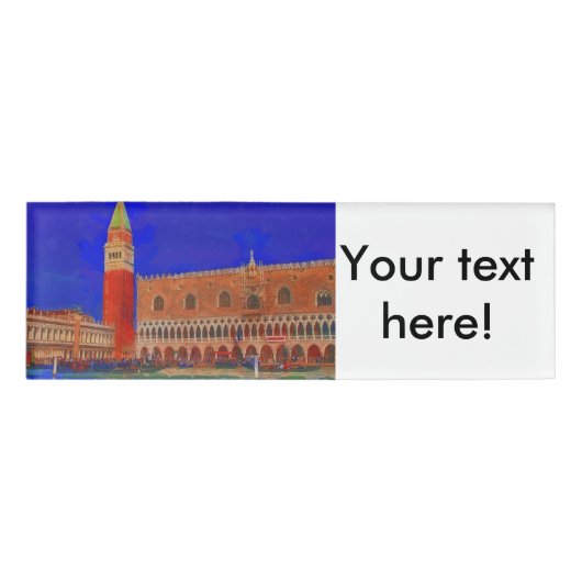St. Mark's Square Piazzetta schilderij Naambadge (Voorkant)