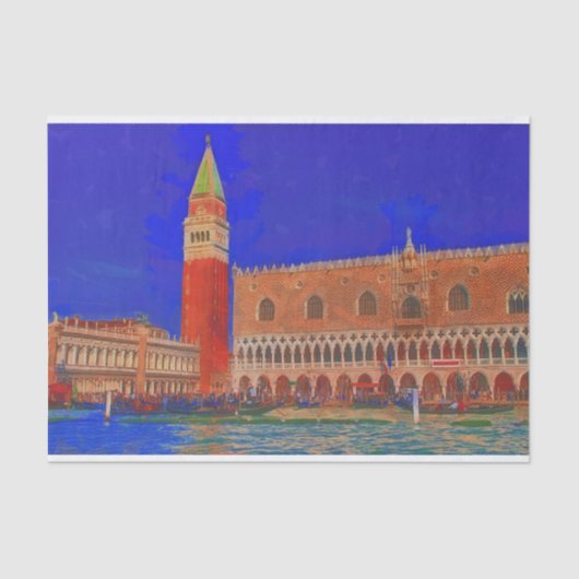 St. Mark's Square Piazzetta schilderij Tissuepapier (Voorkant)