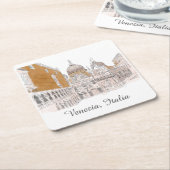 St. Marks Square Venice Italy Classic Illustration Kartonnen Onderzetters (Schuin)