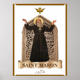 St Maron Maronitische Icoon Extra Groot 101,6 cm x Poster