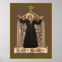 St Maron Maronitische Icoon Extra Groot 101,6 cm x Poster