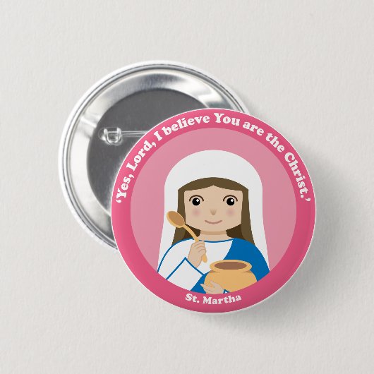 St. Martha Ronde Button 5,7 Cm (Voorkant /achterkant)
