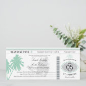 St. Martin Boarding Pass Destination Wedding Invit Kaart (Staand voorkant)