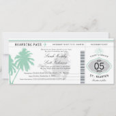 St. Martin Boarding Pass Destination Wedding Invit Kaart (Voorkant)