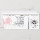 St. Martin Boarding Pass Destination Wedding Kaart (Voorkant)