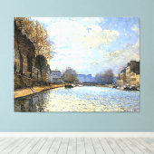 St Martin Canal Alfred Sisley Canvas Afdruk (Insitu (Houten vloer))