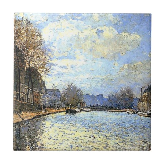 St Martin Canal Alfred Sisley Tegeltje (Voorkant)