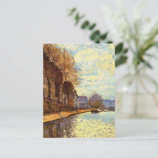 St. Martin Canal door Sisley Impressionist Paintin Briefkaart (Staand voorkant)