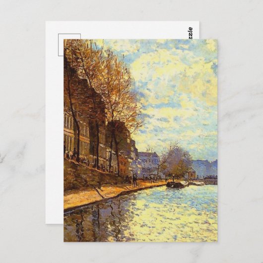 St. Martin Canal door Sisley Impressionist Paintin Briefkaart (Voorkant / Achterkant)