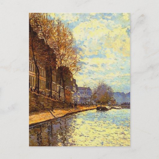 St. Martin Canal door Sisley Impressionist Paintin Briefkaart (Voorkant)
