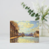 St. Martin Canal door Sisley Impressionist Paintin Briefkaart (Staand voorkant)