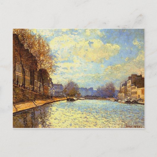 St. Martin Canal door Sisley Impressionist Paintin Briefkaart (Voorkant)