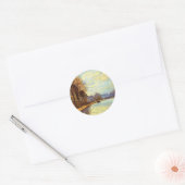 St. Martin Canal door Sisley Impressionist Paintin Ronde Sticker (Envelop)