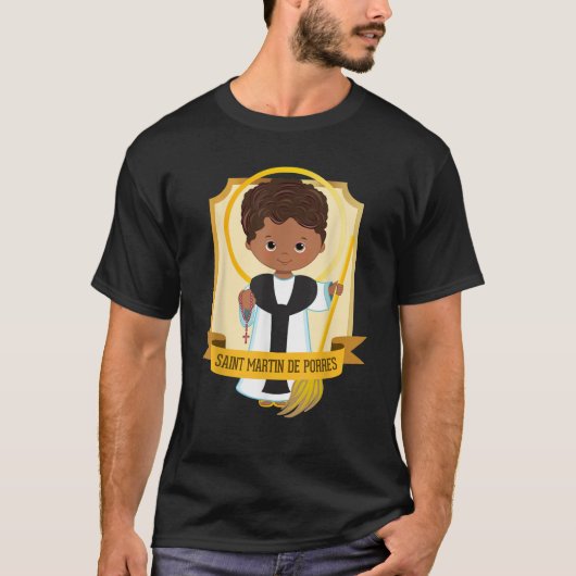 St. Martin de Porres African American Black Saints T-shirt (Voorkant)