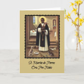 St. Martin de Porres Catholic Priester Kaart (Gele Bloem)
