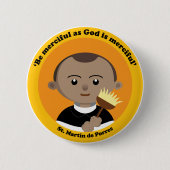 St. Martin de Porres Ronde Button 5,7 Cm (Voorkant)