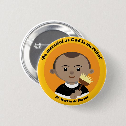 St. Martin de Porres Ronde Button 5,7 Cm (Voorkant /achterkant)