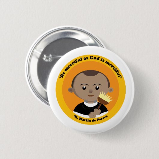 St. Martin de Porres Ronde Button 5,7 Cm (Voorkant /achterkant)