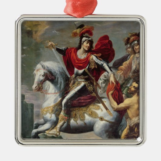 St. Martin deelt zijn cloak met de bedelaar Metalen Ornament (Voorkant)