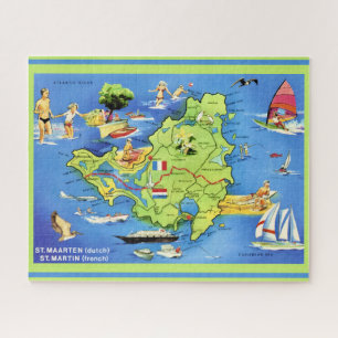St Martin Eiland 16x20 Kaart  Legpuzzel
