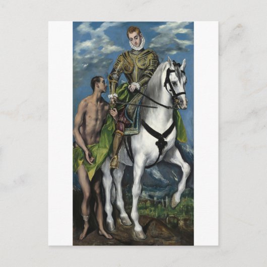 St. Martin en de Bedelaar van El Greco Briefkaart (Voorkant)